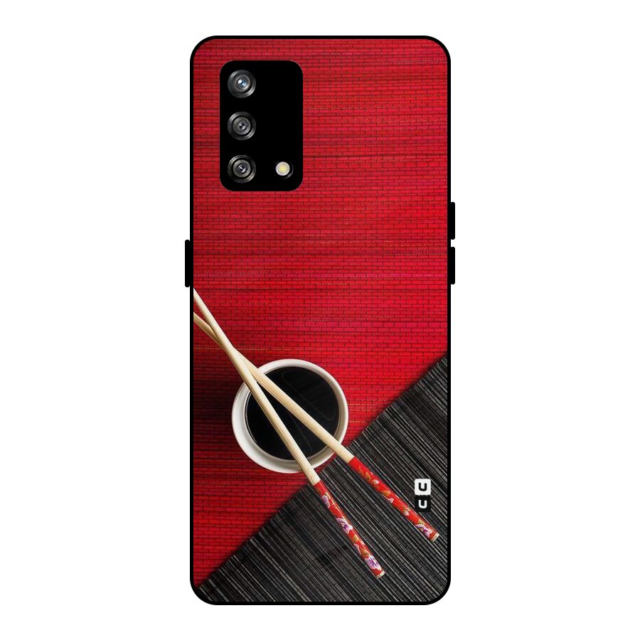 Cup Chopsticks Metal Back Case for Oppo F19