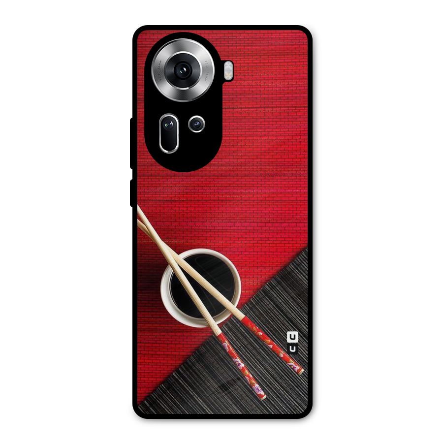 Cup Chopsticks Metal Back Case for Oppo Reno11 5G