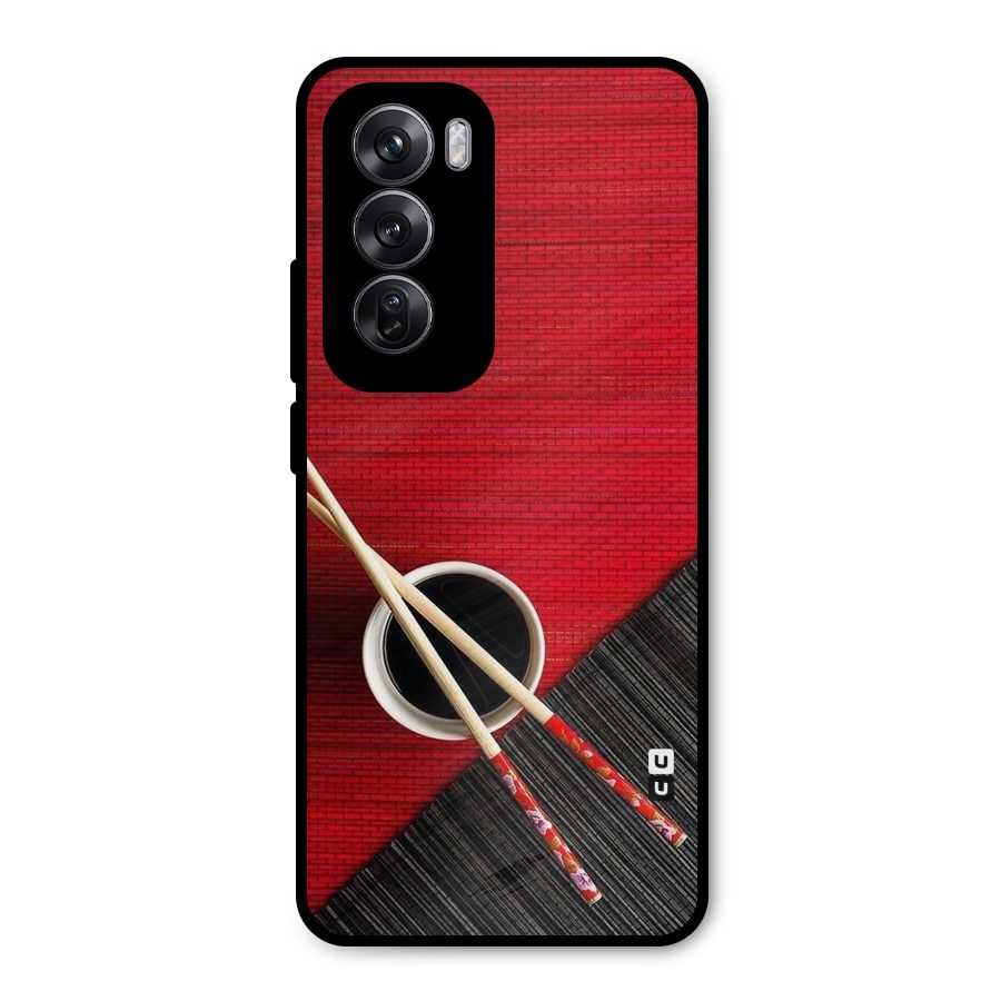 Cup Chopsticks Metal Back Case for Oppo Reno12 Pro