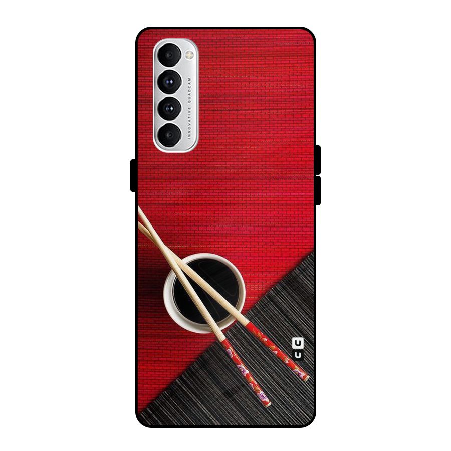 Cup Chopsticks Metal Back Case for Oppo Reno4 Pro