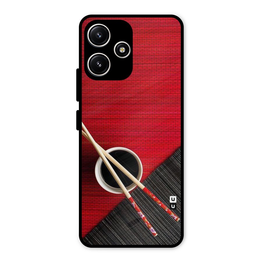 Cup Chopsticks Metal Back Case for Poco M6 Pro