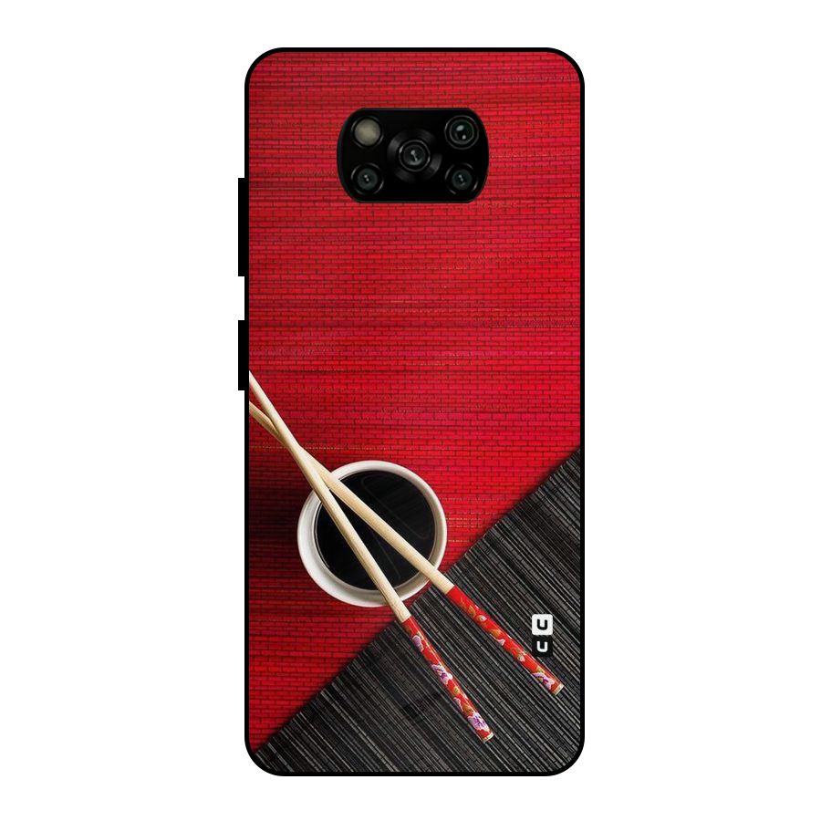 Cup Chopsticks Metal Back Case for Poco X3