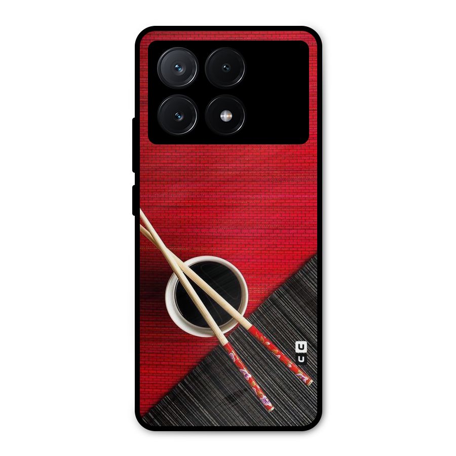 Cup Chopsticks Metal Back Case for Poco X6 Pro