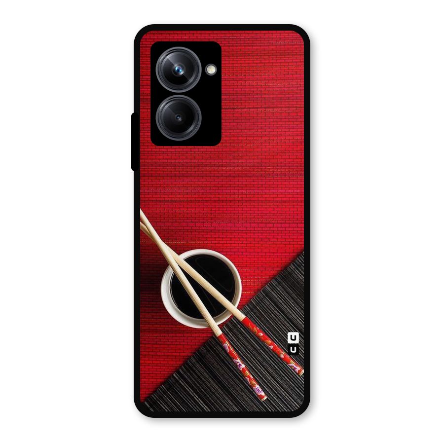 Cup Chopsticks Metal Back Case for Realme 10 Pro