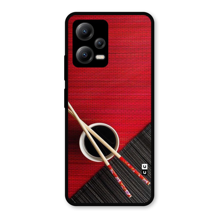 Cup Chopsticks Metal Back Case for Redmi Note 12 5G
