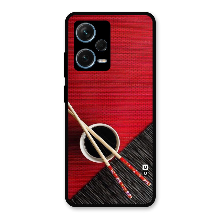 Cup Chopsticks Metal Back Case for Redmi Note 12 Pro Plus 5G