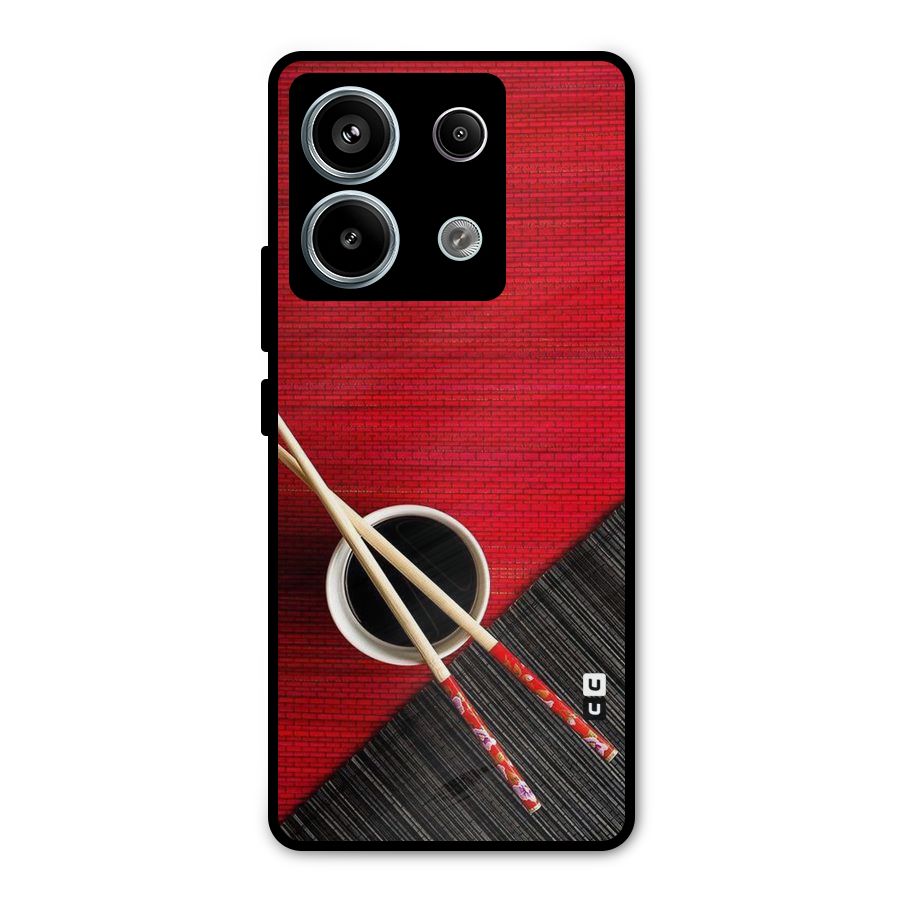 Cup Chopsticks Metal Back Case for Redmi Note 13 Pro 5G