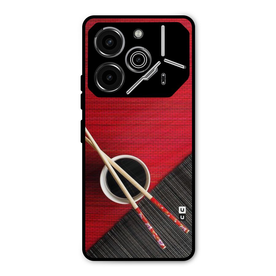 Cup Chopsticks Metal Back Case for Tecno Pova 6 Pro