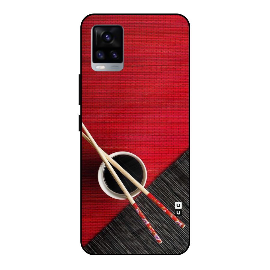 Cup Chopsticks Metal Back Case for Vivo V20 2021