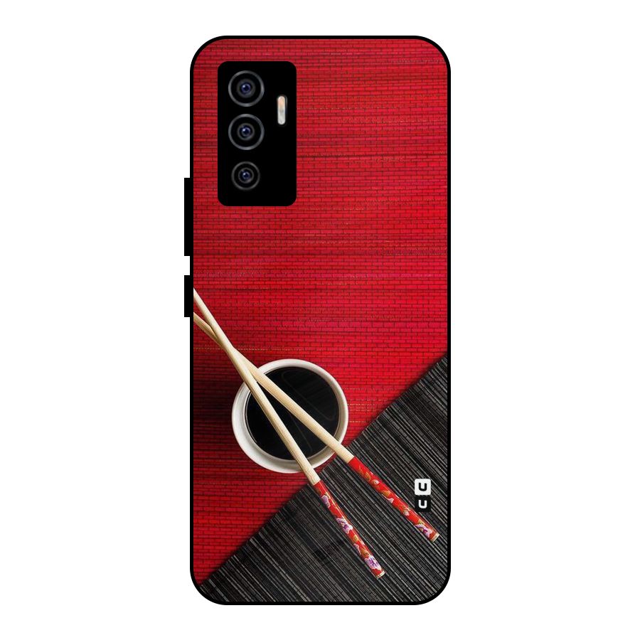 Cup Chopsticks Metal Back Case for Vivo V23e