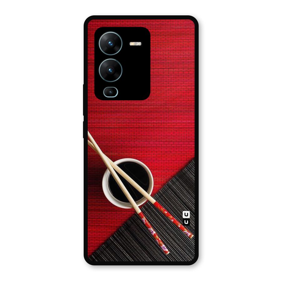 Cup Chopsticks Metal Back Case for Vivo V25 Pro