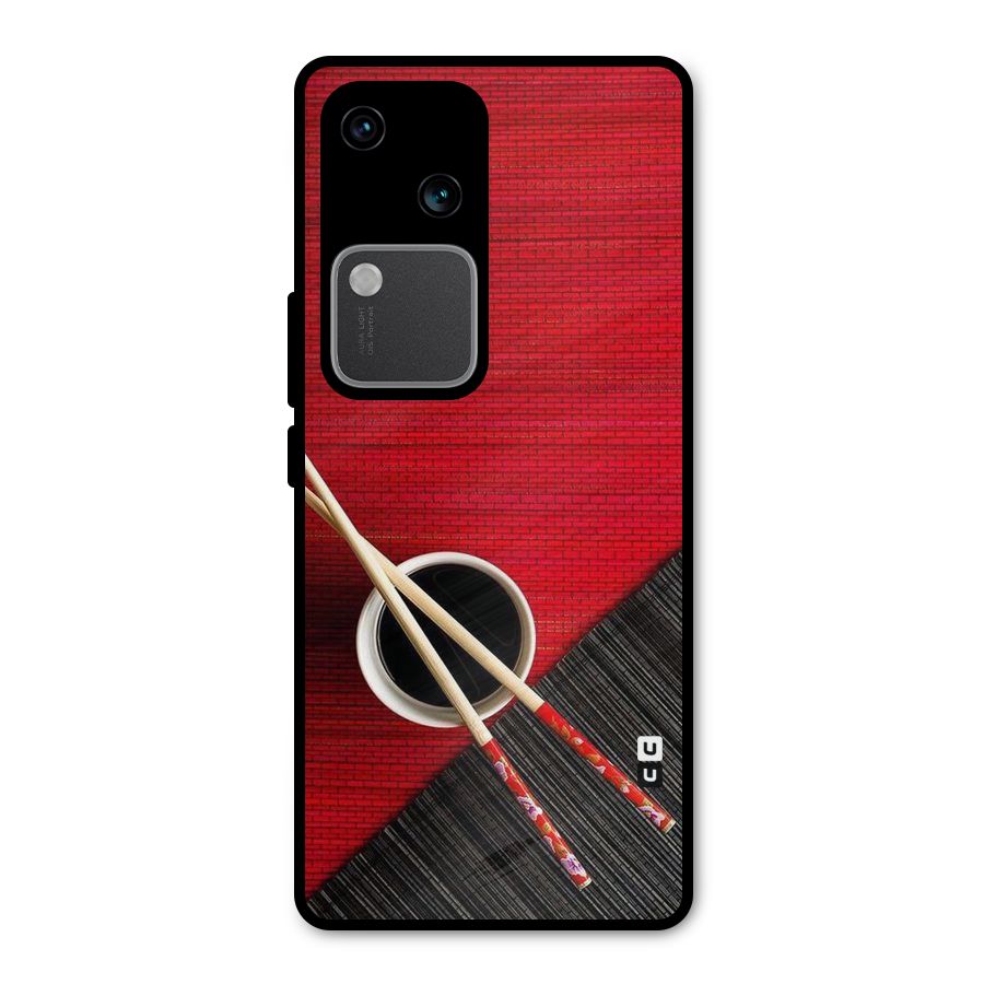 Cup Chopsticks Metal Back Case for Vivo V30 Pro