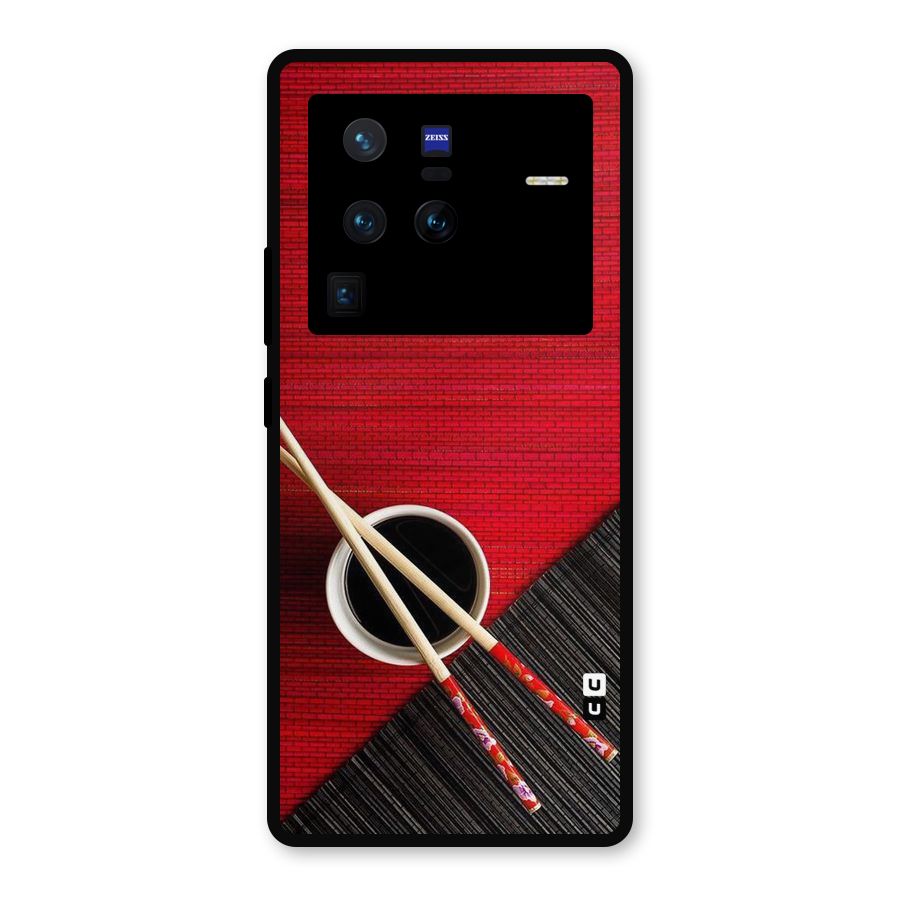Cup Chopsticks Metal Back Case for Vivo X80 Pro