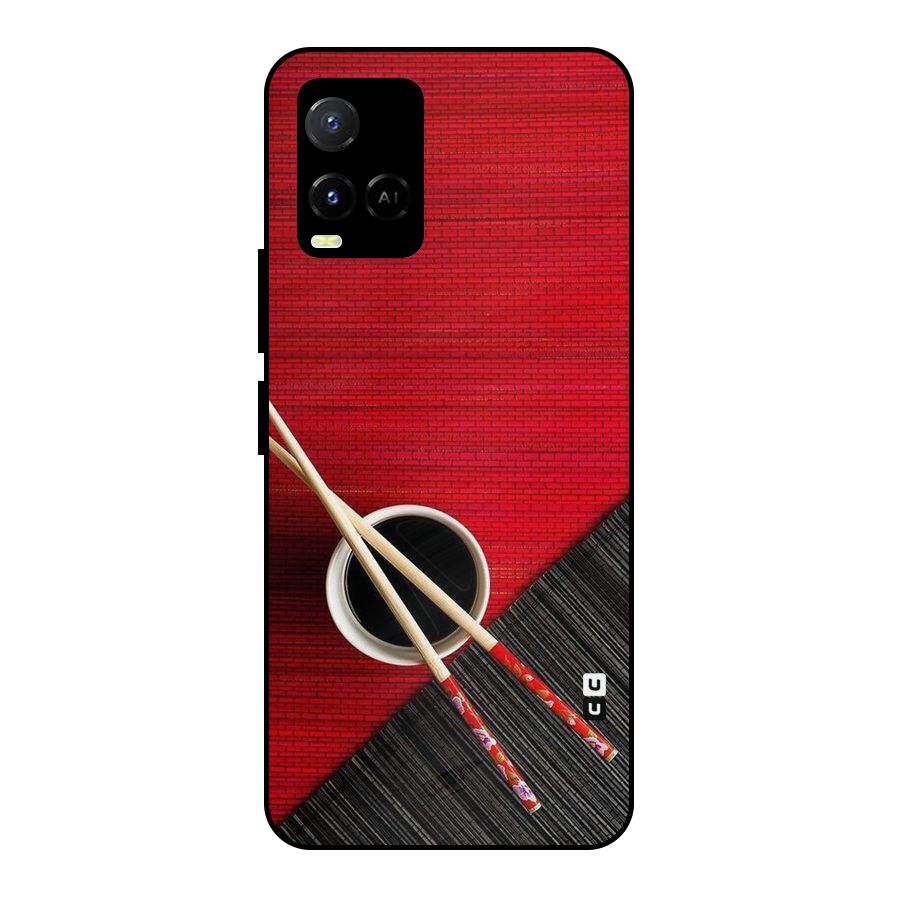 Cup Chopsticks Metal Back Case for Vivo Y21G