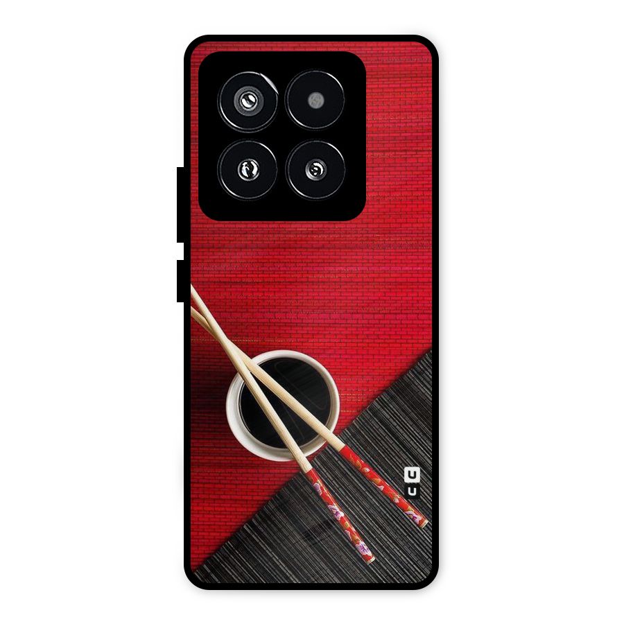 Cup Chopsticks Metal Back Case for Xiaomi 14 Pro