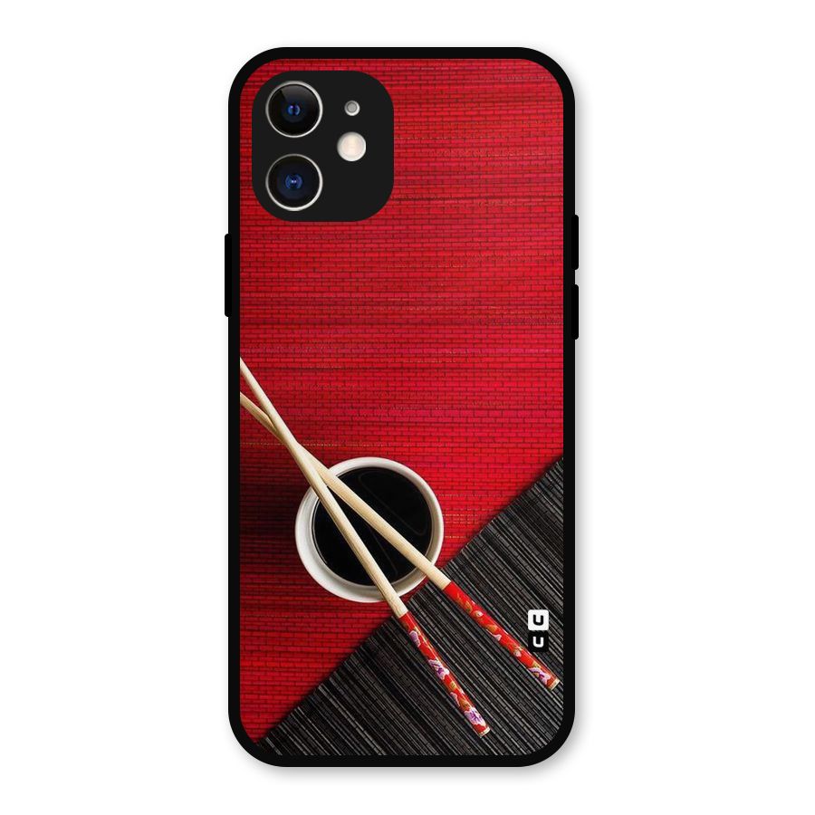 Cup Chopsticks Metal Back Case for iPhone 12