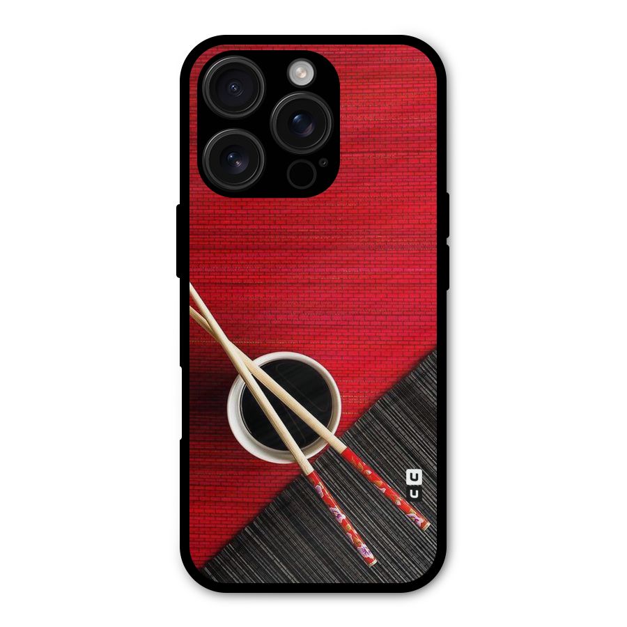 Cup Chopsticks Metal Back Case for iPhone 16 Pro