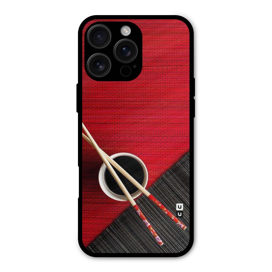 Cup Chopsticks Metal Back Case for iPhone 16 Pro Max