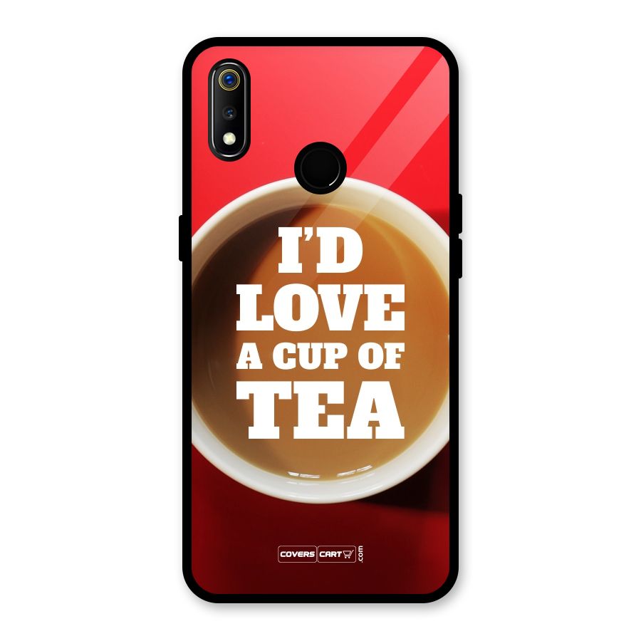 Cup of Tea Glass Back Case for Realme 3i