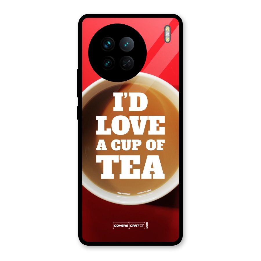 Cup of Tea Glass Back Case for Vivo X90
