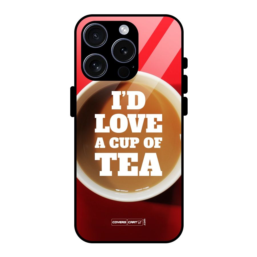 Cup of Tea Glass Back Case for iPhone 15 Pro