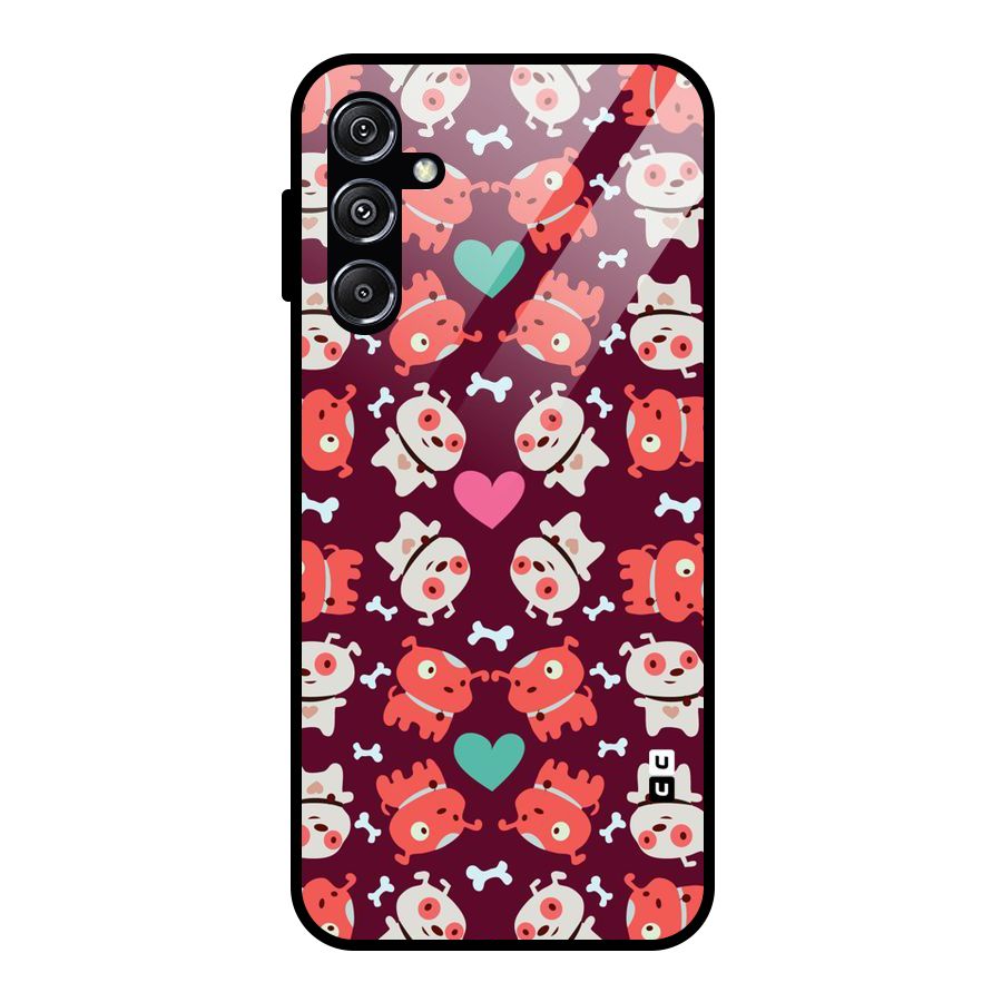 Cut Dog Design Glass Back Case for Galaxy M34 5G