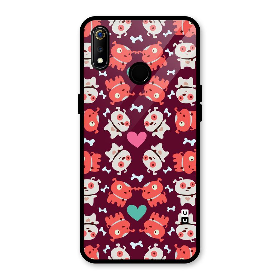 Cut Dog Design Glass Back Case for Realme 3i
