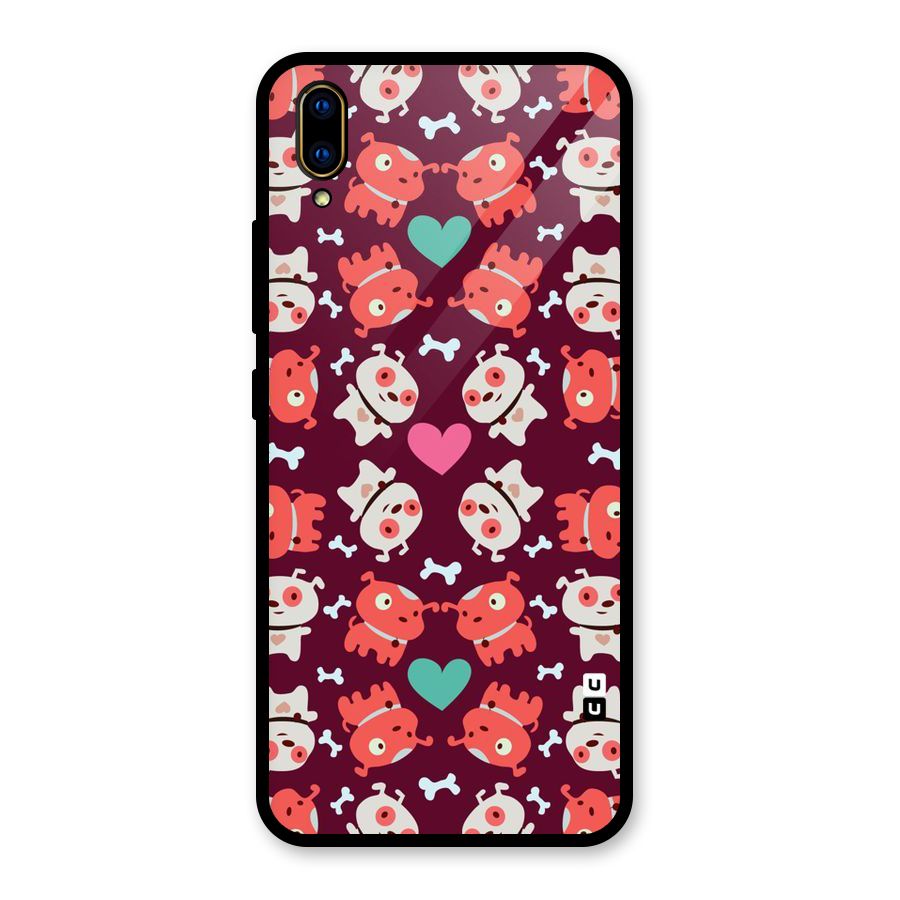 Cut Dog Design Glass Back Case for Vivo V11 Pro