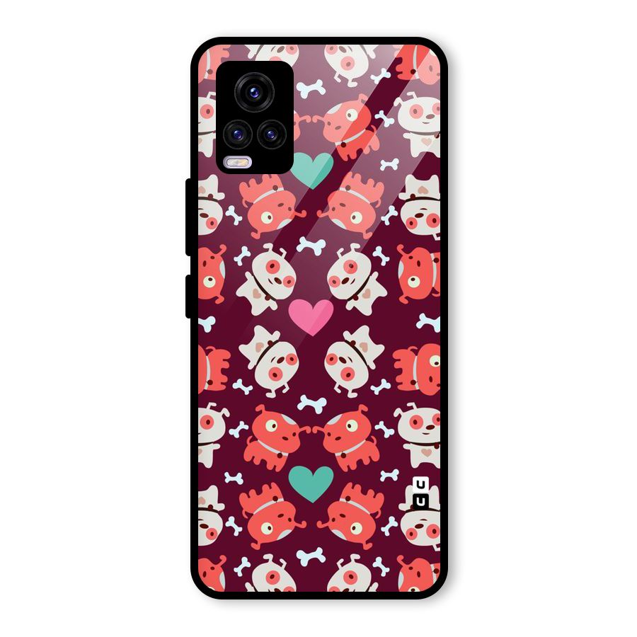 Cut Dog Design Glass Back Case for Vivo V20 2021