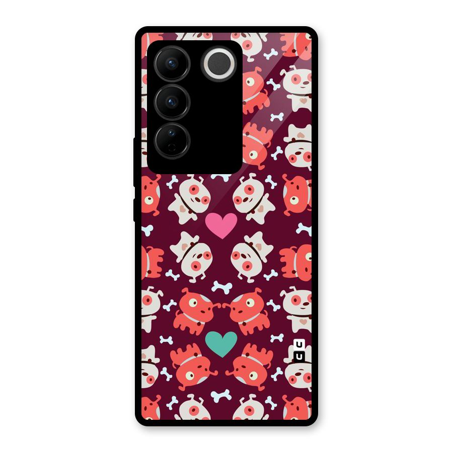 Cut Dog Design Glass Back Case for Vivo V27 Pro