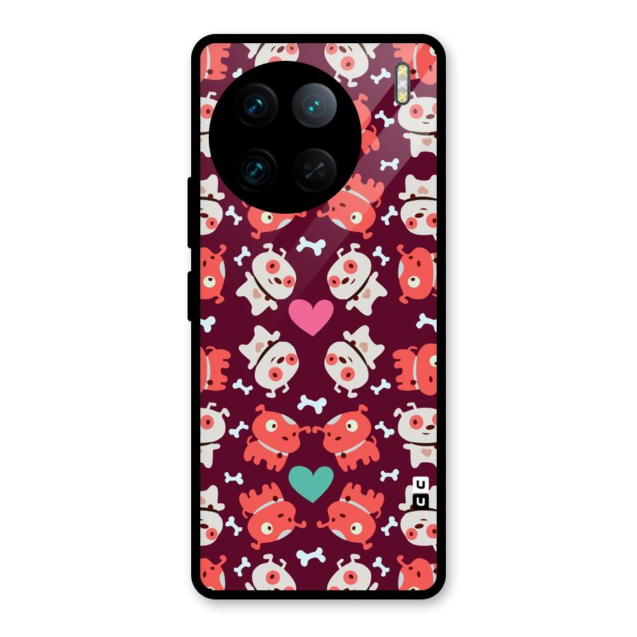 Cut Dog Design Glass Back Case for Vivo X90 Pro