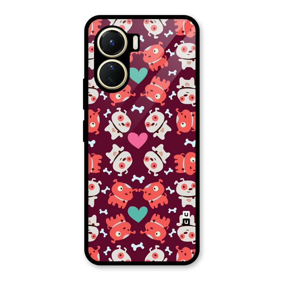 Cut Dog Design Glass Back Case for Vivo Y16