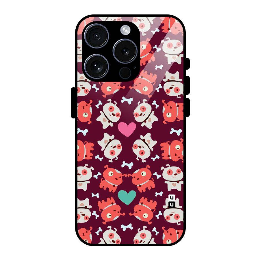 Cut Dog Design Glass Back Case for iPhone 15 Pro