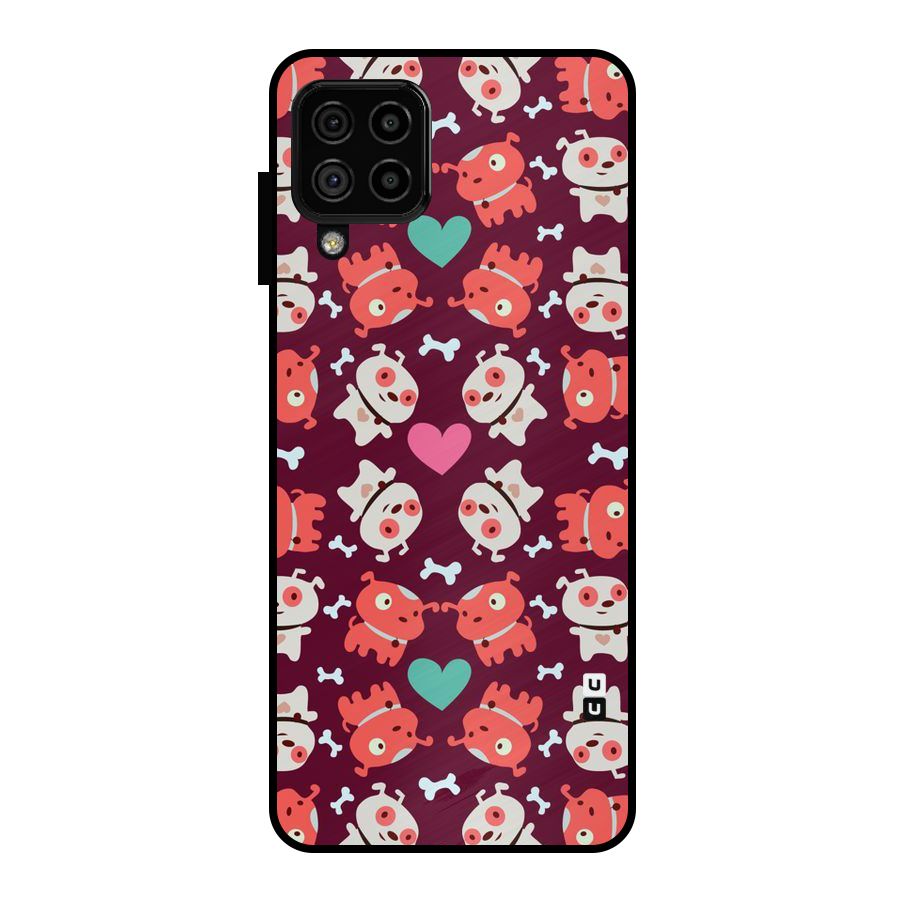 Cut Dog Design Metal Back Case for Galaxy A22 4G