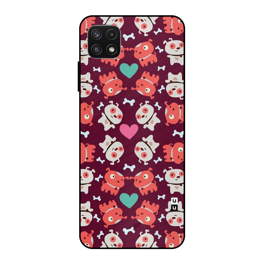 Cut Dog Design Metal Back Case for Galaxy A22 5G