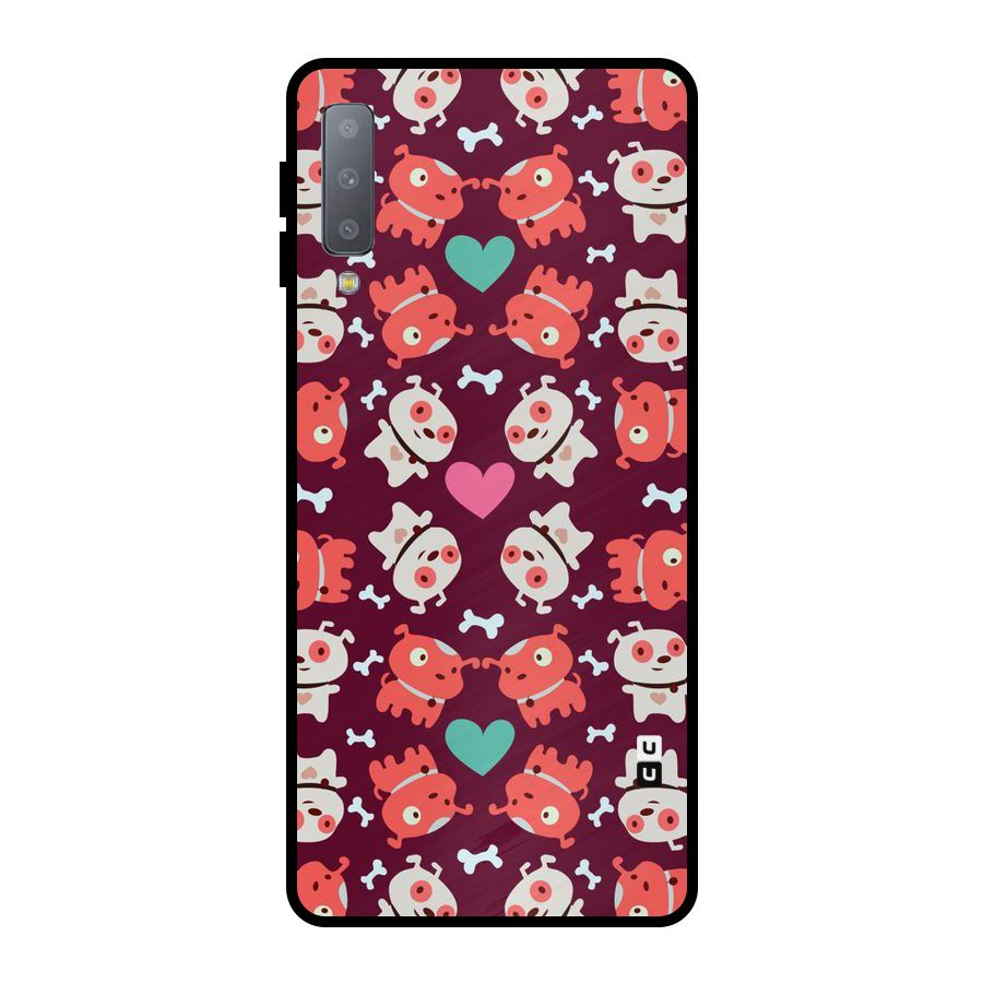 Cut Dog Design Metal Back Case for Galaxy A7 (2018)