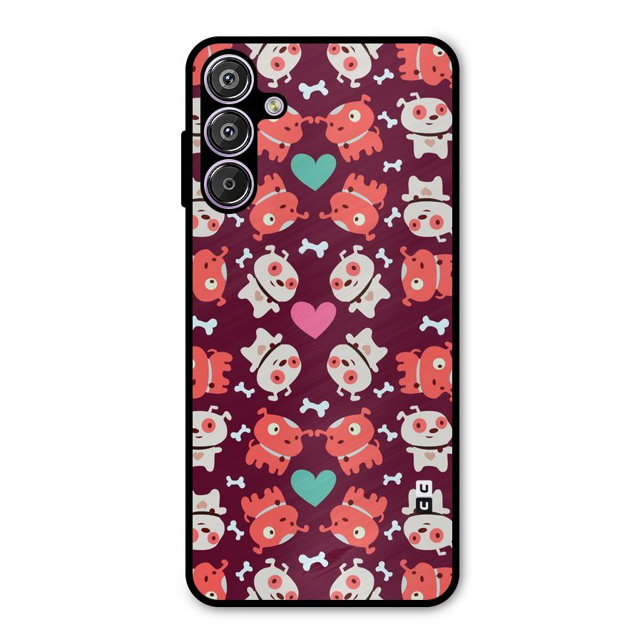 Cut Dog Design Metal Back Case for Galaxy F15