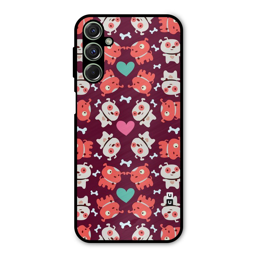 Cut Dog Design Metal Back Case for Galaxy F34