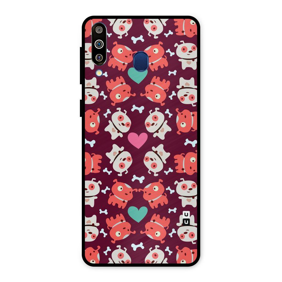 Cut Dog Design Metal Back Case for Galaxy M30