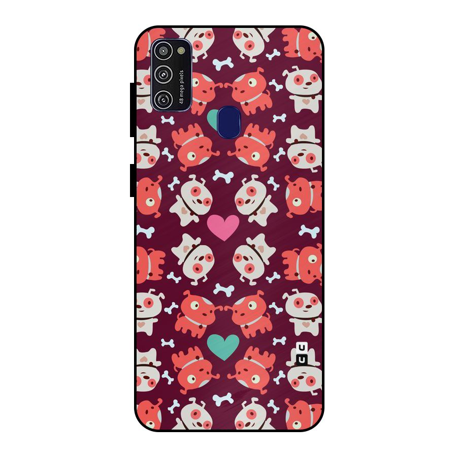 Cut Dog Design Metal Back Case for Galaxy M30s