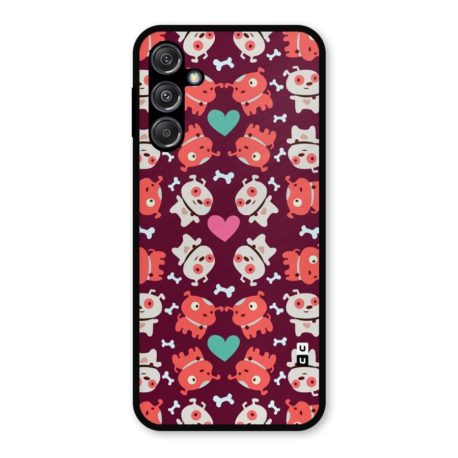Cut Dog Design Metal Back Case for Galaxy M34 5G