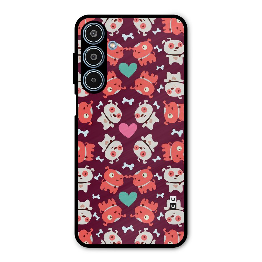 Cut Dog Design Metal Back Case for Galaxy M35