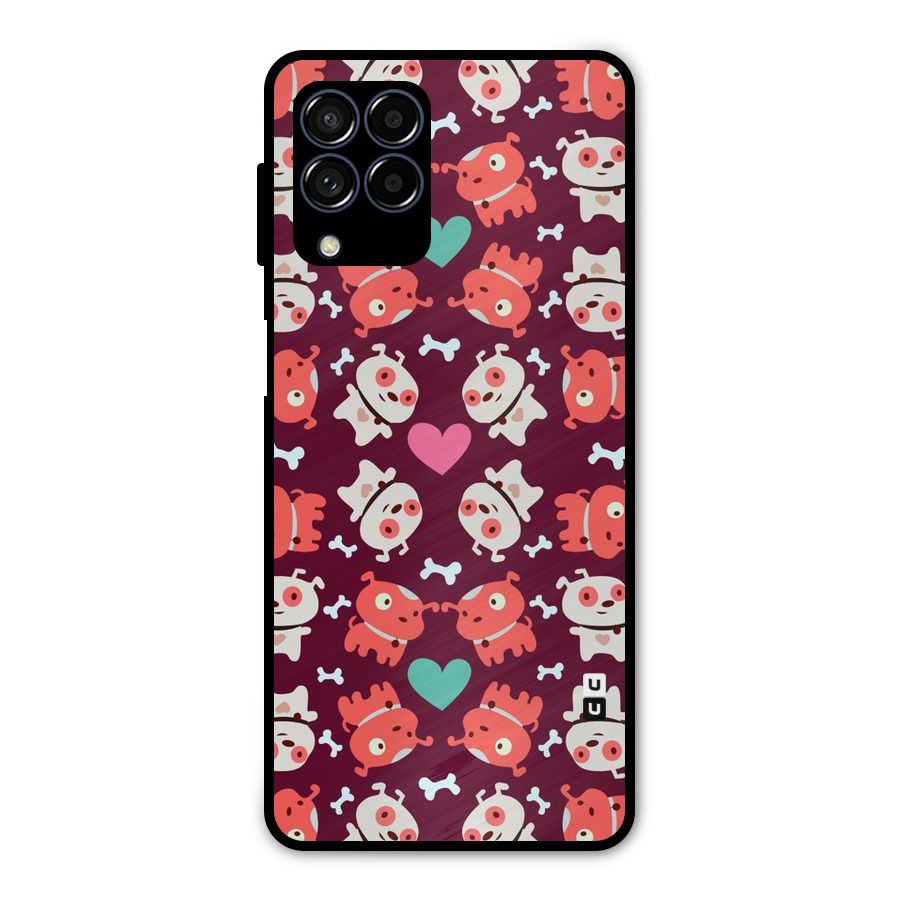 Cut Dog Design Metal Back Case for Galaxy M53 5G