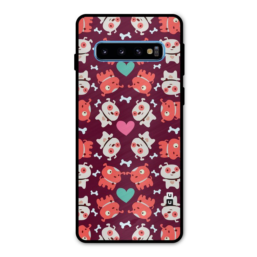 Cut Dog Design Metal Back Case for Galaxy S10