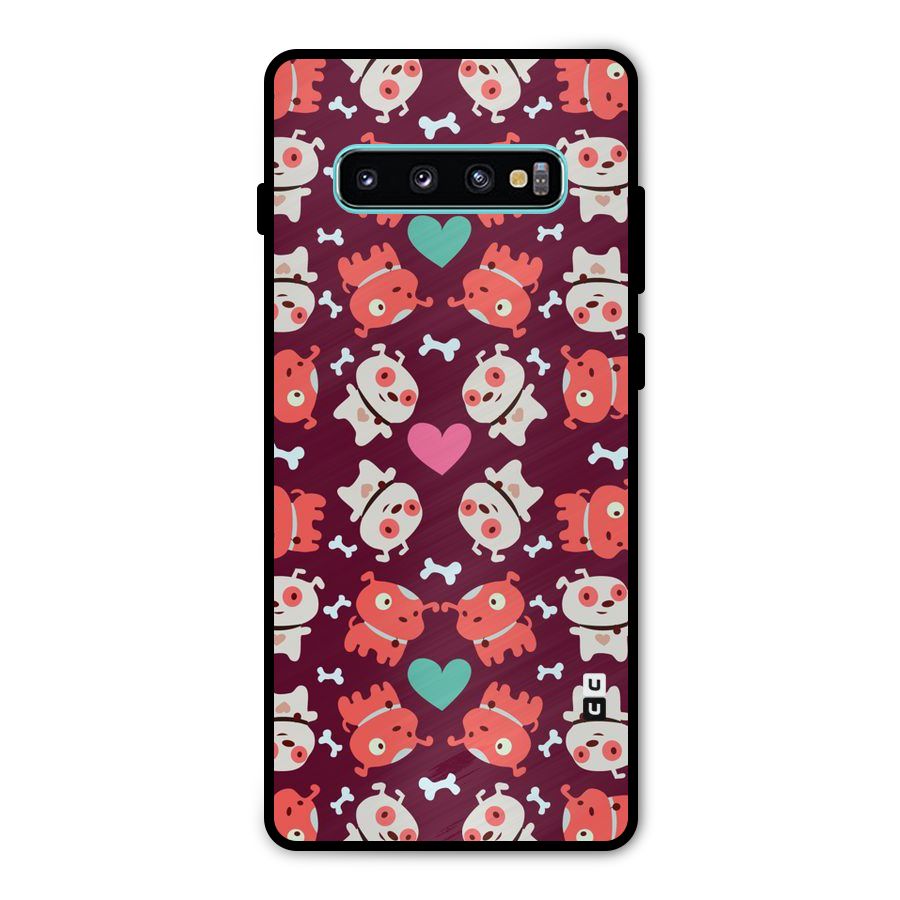 Cut Dog Design Metal Back Case for Galaxy S10 Plus