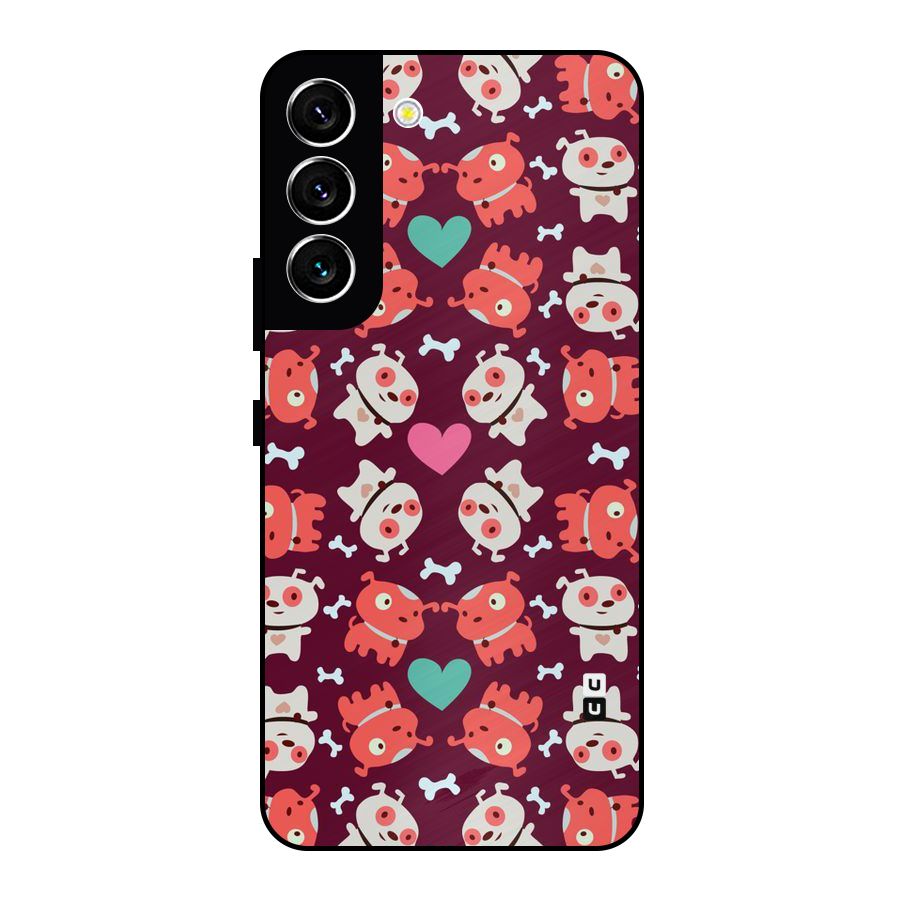 Cut Dog Design Metal Back Case for Galaxy S22 5G
