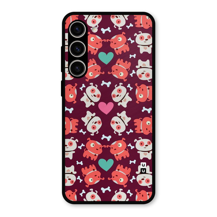 Cut Dog Design Metal Back Case for Galaxy S23 Plus