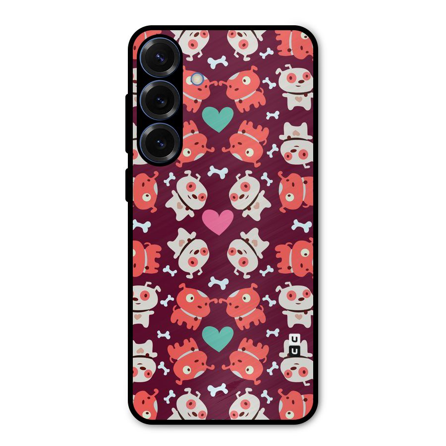 Cut Dog Design Metal Back Case for Galaxy S25 Plus