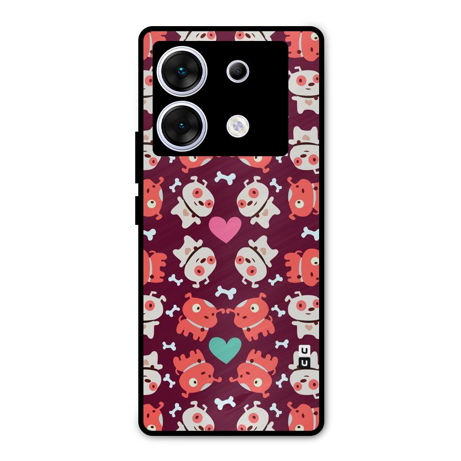 Cut Dog Design Metal Back Case for Infinix Zero 30 5G