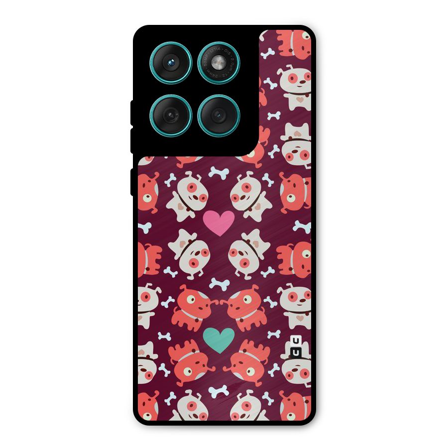 Cut Dog Design Metal Back Case for Motorola Edge 60 Fusion